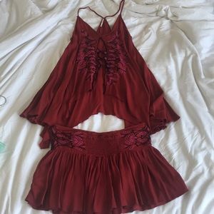 Free People Xs tank and short set